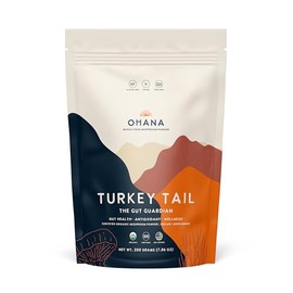 Ohana Turkey Tail, Organic Mushrooms Powder Blend, USDA-Organic Whole Food Mushroom Supplement, Non-GMO, Gluten-Free, 7.06 oz Bag, Pack of 1
