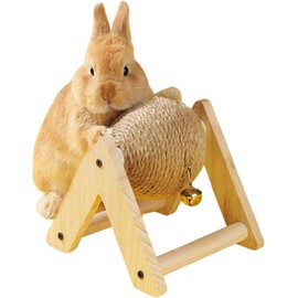 WDAY Bola de sisal para rascar Conejos | Juguete antiaburrimiento con Base Triangular para Alivio de estrés y enriquecimiento