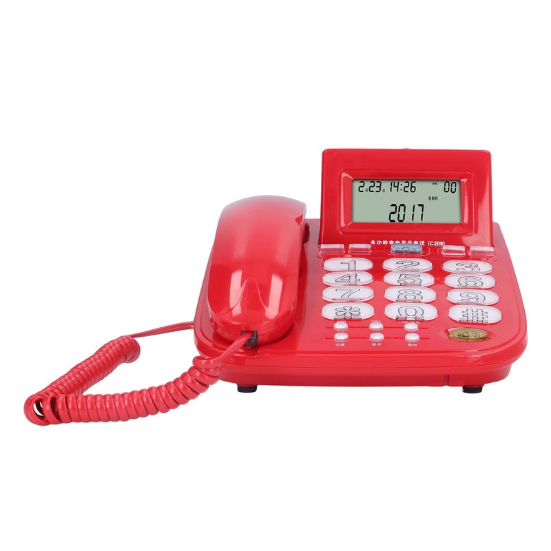 Corded Desktop Phone Wired Fixed Telephone with Big Ringtone Luminous