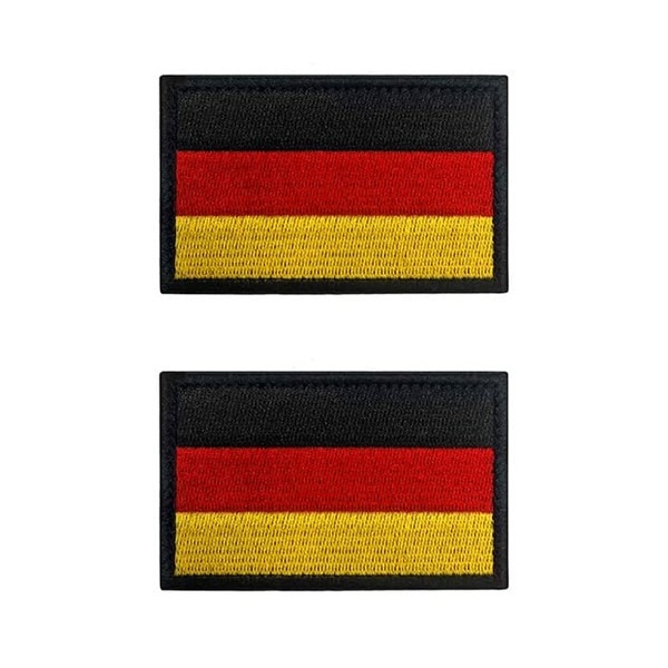 Pack of 2 5 x 3 cm Mini Germany Flag Patch Embroidered Badge with Velcro German Appliques for Clothing Bags Backpack Uniform Vest Dog Harness Military Tactical Outdoor Jersey