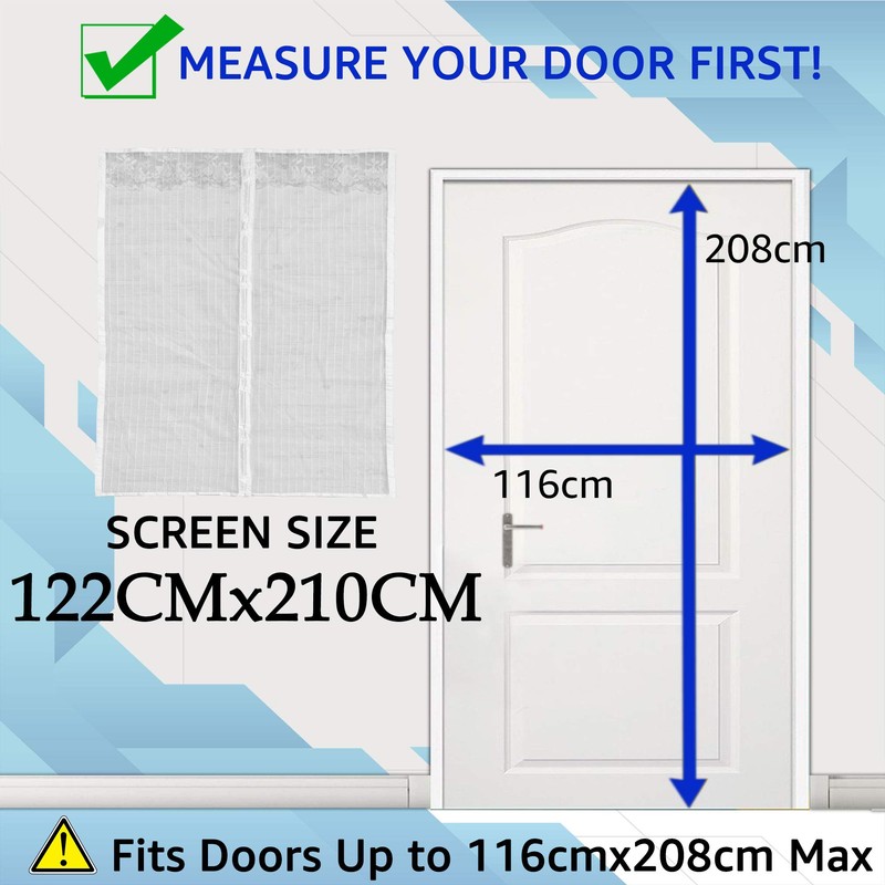 TheFitLife Magnetic Fly Screens for Doors - Heavy Duty Mesh