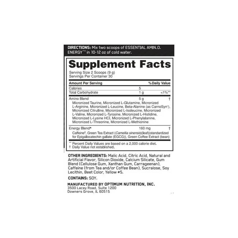 Amino Energy Optimum Nutrition 30 Servicios Sabor Sandia Sandía