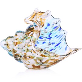 DOVDOV Hand Blown Glass Conch Statue, Modern Stained sea Glass Artwork, Glass sea Shell Decorations for Beach Themed Rooms, TV cabinets, Living Rooms, Coffee Table Stands, Dining Table centerpieces.