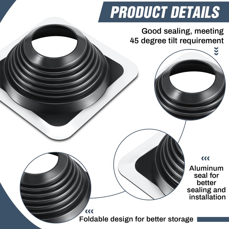 Yaocom #7 Metal Roof Vent Boot Chimney Flashing Roof Jack
