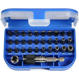 Vega V32-1TP 32 Piece Tamper Proof Screwdriver Bit Set - Torx, Spanner, Phillips & Hex with Pin