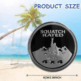 Squatch Rated Metal Badge Stickers for Jeep Wrangler, Round 3D Emblem Sticker, Jeep Decal, Metal Automotive Badge, Decorative Sticker for Motorcycle Vehicles, Trucks