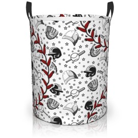 Baseball Sports Laundry Basket Foldable With Handles Tote Bag Oxford Cloth Laundry Hamper Dirty Clothes Storage Bucket Toy Organizer Decor For Bathroom Laundry Bedroom Boys Room Home Decor 18.9"x16.5"