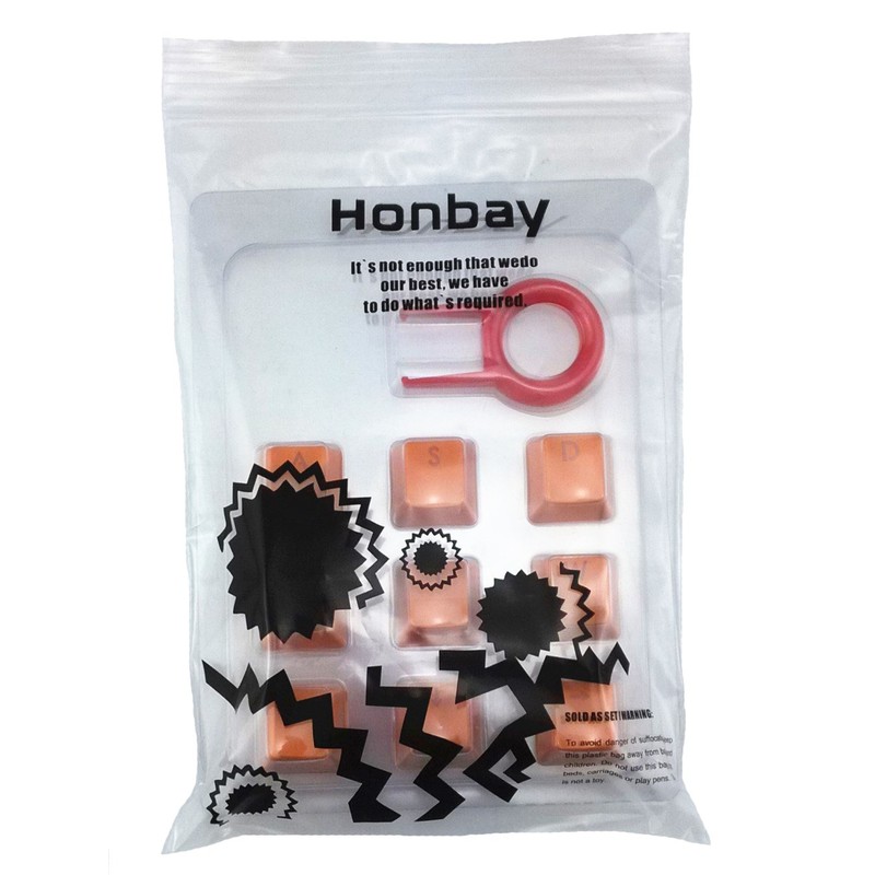 Honbay 9 Orange PBT Keys Backlit Translucent Keycaps for Mechanical
