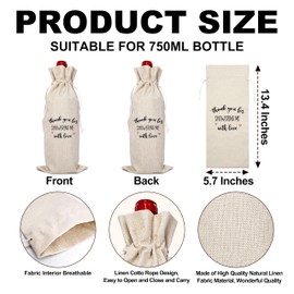 ONDTOM Thank You for Showering Me with Love Wine Bag, Engagement Gifts for Newly Couple Bride, Mr & Mrs Gifts, Reusable Wine Bags with Drawstring-A08