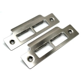 2X Long Strike Plates Brushed Satin for Mortise Latch 114mm Length x 25mm with x 1mm Thick Pack of 2