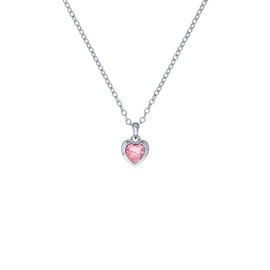 Ted Baker Hannela Crystal Heart Pendant Necklace For Women (Silver/Pink Crystal)