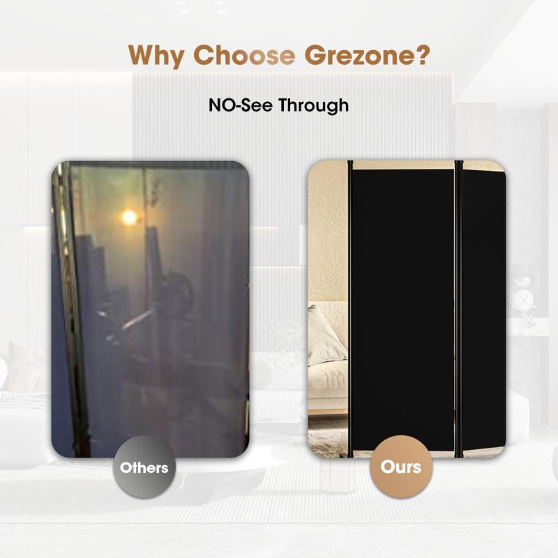 Grezone Large Folding Panel Portable Stand Room dividers Privacy Screen