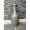 Silver handmade bamboo vase 60cm tall floor or table vase