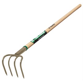 Truper 30024 Tru Tough 4-Tine Forged Cultivator, 5-Inch Head, 54-Inch Wood Handle