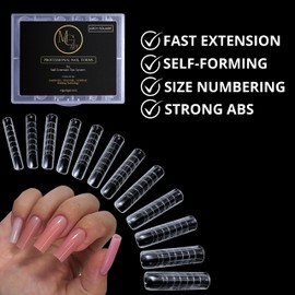 MGart Dual Nail Forms ARCH SQUARE Structure Poly gel Forms Full Cover Molds 12 Sizes for Solid Gel Glue Art Design Salon&DIY