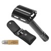 Safety Razor Butterfly Set 3-Piece Black Chrome in Leather Case