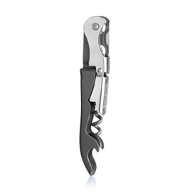 Innovine Double Hinge Corkscrew, Stainless Steel Wine Opener with Dual Leverage and Built-In Foil Cutter, Perfect for Home Bar, Travel, Camping, Picnic, Outdoor Party, Set of 1, Graphite