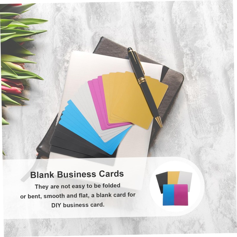 Tofficu 5sets 25pcs Smooth Blank Business Cards for DIY Engraving