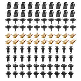Zigeiya 100 PCS Car Body Bolts and Nuts, Anti-Rust U-Clip and Self-Tapping Screw and Snap Nut, 5 Types Fasteners Assortment Kit, Universal for Engine Under Cover Fender Bumper Splash Guard (Black)