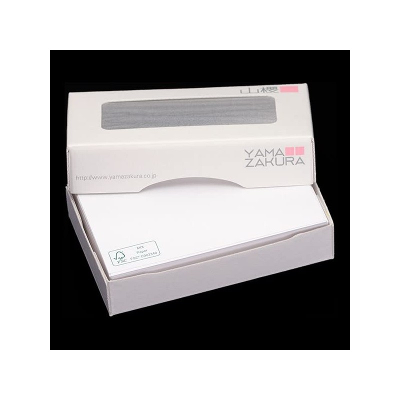 Yamazakura Business Card No. 4 Horizontal Forest Certification Marked, White,