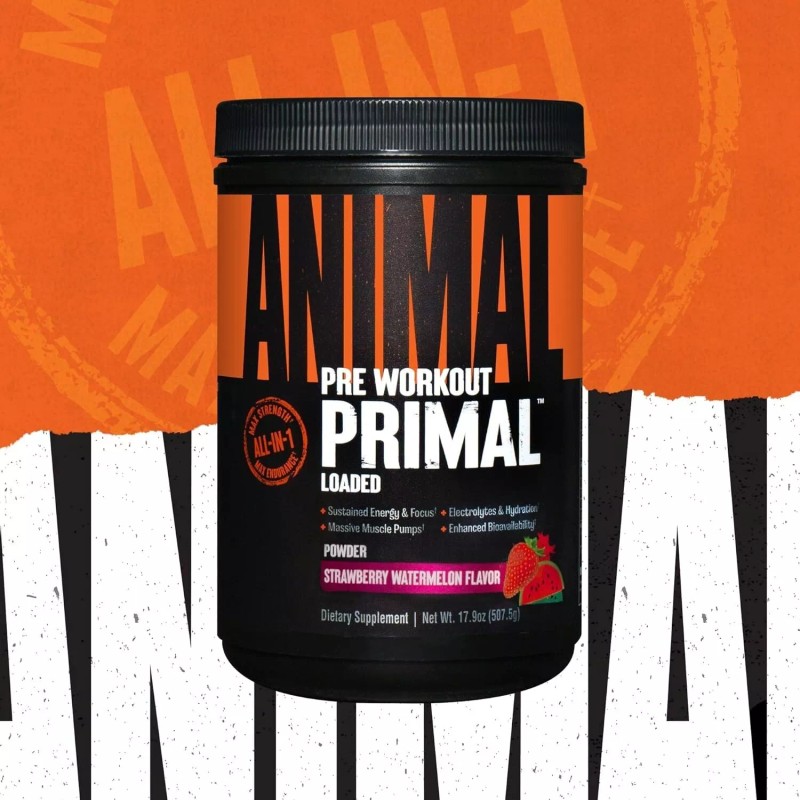 Universal Nutrition Animal Primal Hardcore Pre-Workout Hydration Formula 25sv Strawberry
