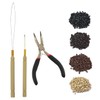 Hair Extensions Tool Kit Black Hair Pliers Pulling Hook Bead