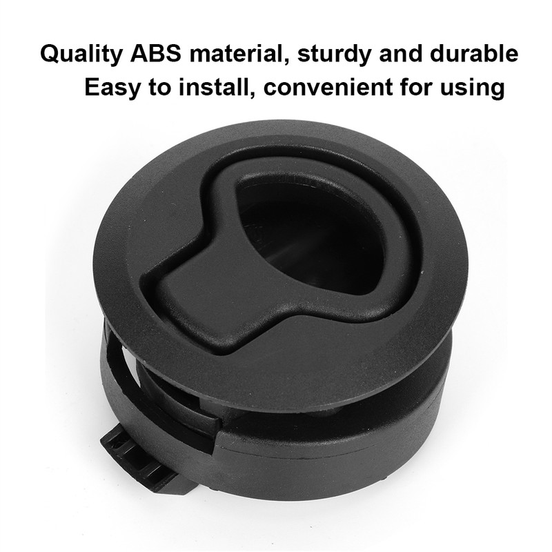 Round Black Flush Pull Slam Latch Deck Hatch Handle Lock