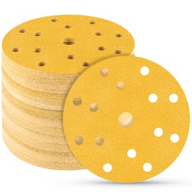 STEBRUAM 50pcs 150mm Sanding Discs,100 Grit 6 inch 15 Holes Hook and Loop Sanding Pads for Random Orbital Sander Pads and All Oscillating Tools