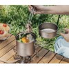 iBasingo Titanium Pot Pan Set Lightweight Camping Cookware Outdoor Kitchen