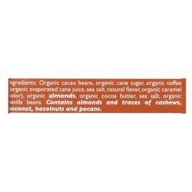 UD_Taza Organic 2.5 oz Dark Chocolate Bar Stone Ground Case of 10-Toffee Almond and Sea Salt Flavored Sweet Chocolate