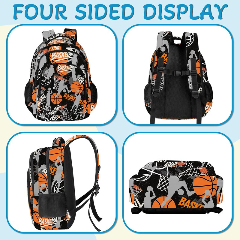 Basketball Backpack for Kids,School Bookbag Large Capacity Adjustable Bookbag Durable