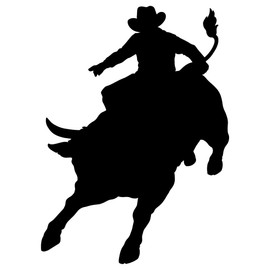SS11203 BullRider2 Silhouette Cardboard Cutout Standee Standup
