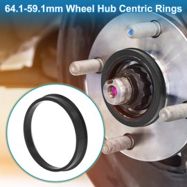 A ABSOPRO Car Wheel Hub Centric Rings Durable OD 64.1mm to ID 59.1mm Wheels Center Shaft Shock Absorbing Hubrings Polycarbonate Black 4 Pcs