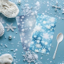 Winter Party Napkins,Snowflake Party Supplies 40pcs Winter Wonderland Cocktail Napkins for Christmas Holiday Bathroom Decor Winter Party Supplies