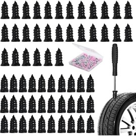Clavos de Reparación de Neumáticos - Kit de 60 Piezas con 2 Tamaños y Destornillador - Reparación Rápida Sin Desmontar la Llanta para Auto, Moto, Bicicleta (60)