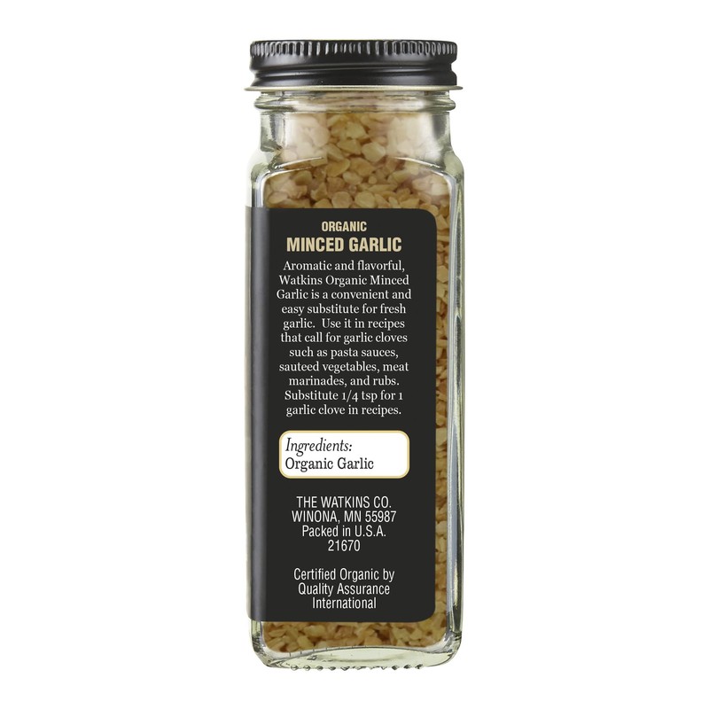 Watkins Organic Minced Garlic, 3.3 oz., 1 Count
