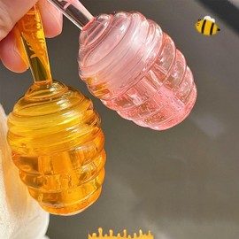 2 Moisturising Lip Oil Set, Honey Lip Oil & Peaches Lip Oil Lip Balm for Nourishes Chapped Lips, Reduce Lip Lines, Long-Lasting (Set of 2)