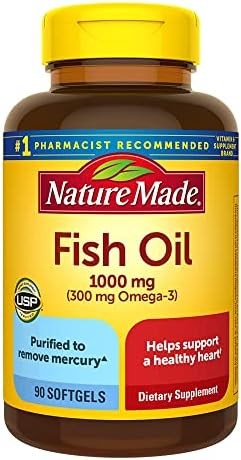 f.ish oil 1000 mg, omega 3 supplement for heart healths - 90softgels.,