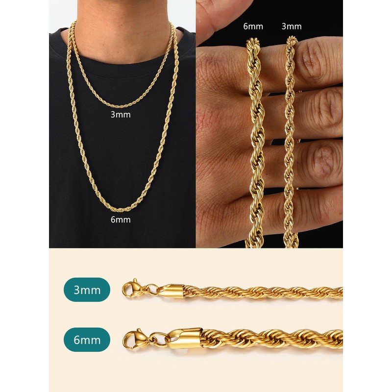 Supcare 14k Gold Chain for Men Gifts Jewelry for Men