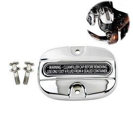 HDBUBALUS Chrome Rear Brake Master Cylinder Cover Fit for Harley Touring Road King FLHR Street Electra Glide 08-19