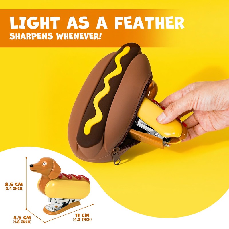 YOBRO Mini Stapler for Kids Students Novelty Hotdog Desktop Stapler