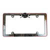 Premium Firefighter Diamond Metal License Plate Frame Cover - Weatherproof