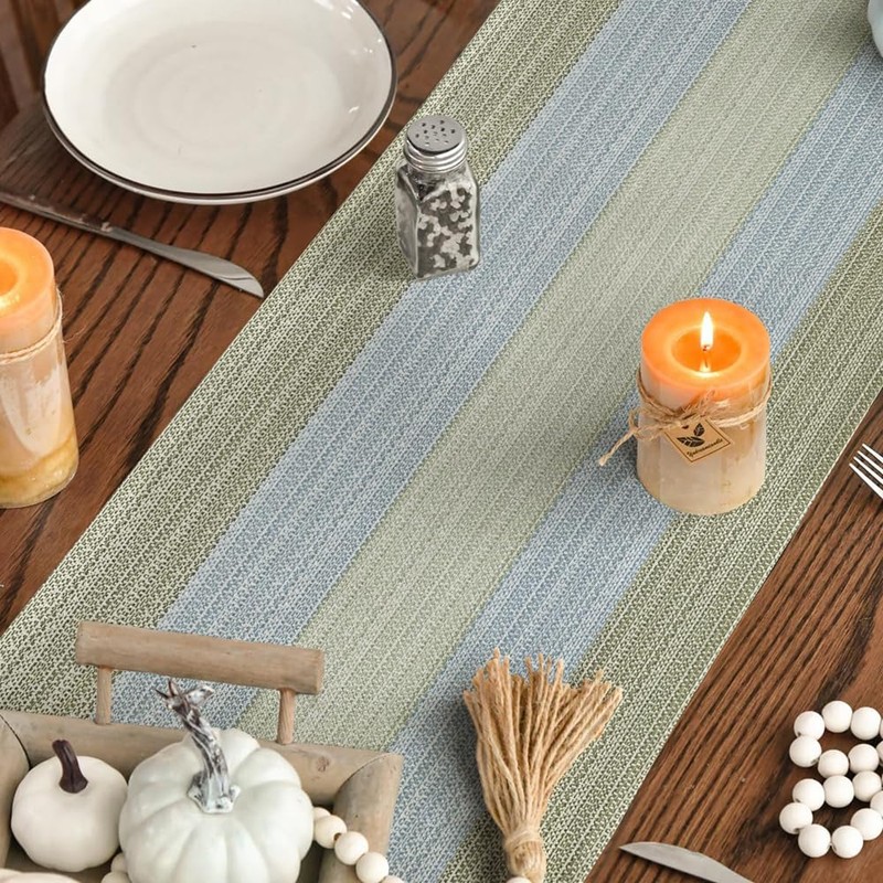 Modern Table Runner Gradient Green Blue Runner 40 x 180