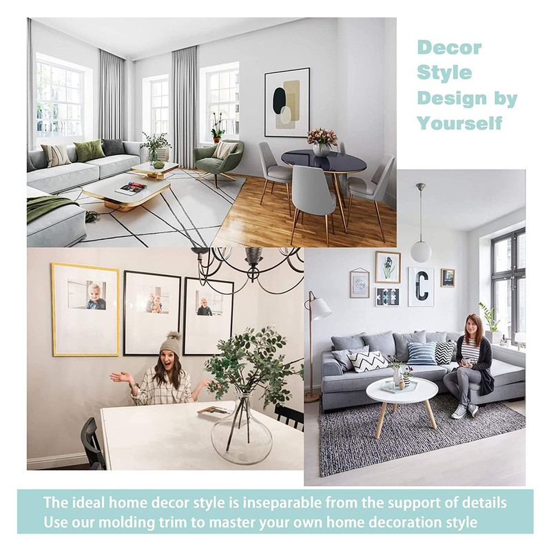 Flexible Molding Trim 3D Wall Edging Strip Self Adhesive, 0.78Inch