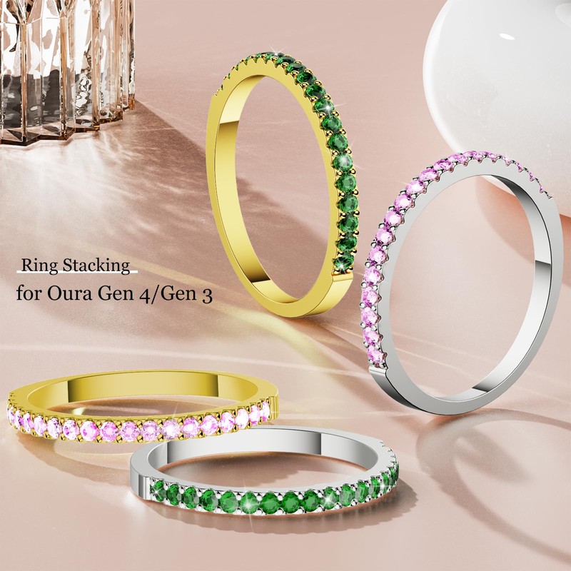 Hexasider 14K Gold Plated Ring Stack for Oura Ring Gen