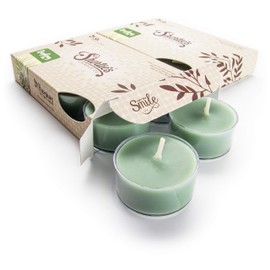 Shortie's Candle Company Bayberry Fir Tealight Candles Multi Pack (12 Green Highly Scented Tea Lights) - Made with Natural Oils - Clear Cup for Beautiful Candlelight - Christmas & Holiday Collection
