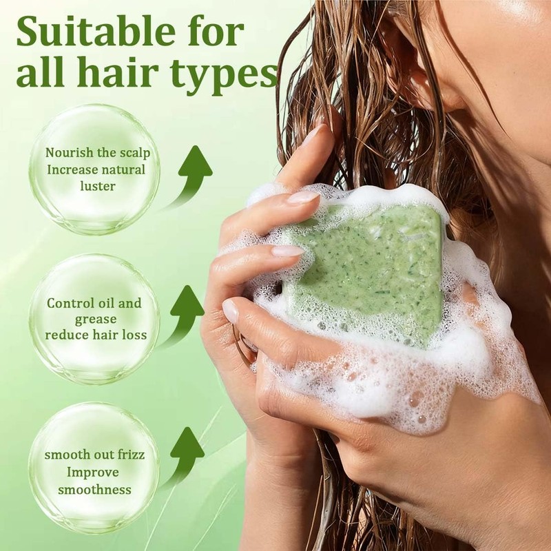 YOFDAL 2 Pezzi Shampoo solido bio Anticaduta, Shampoo Crescita Capelli