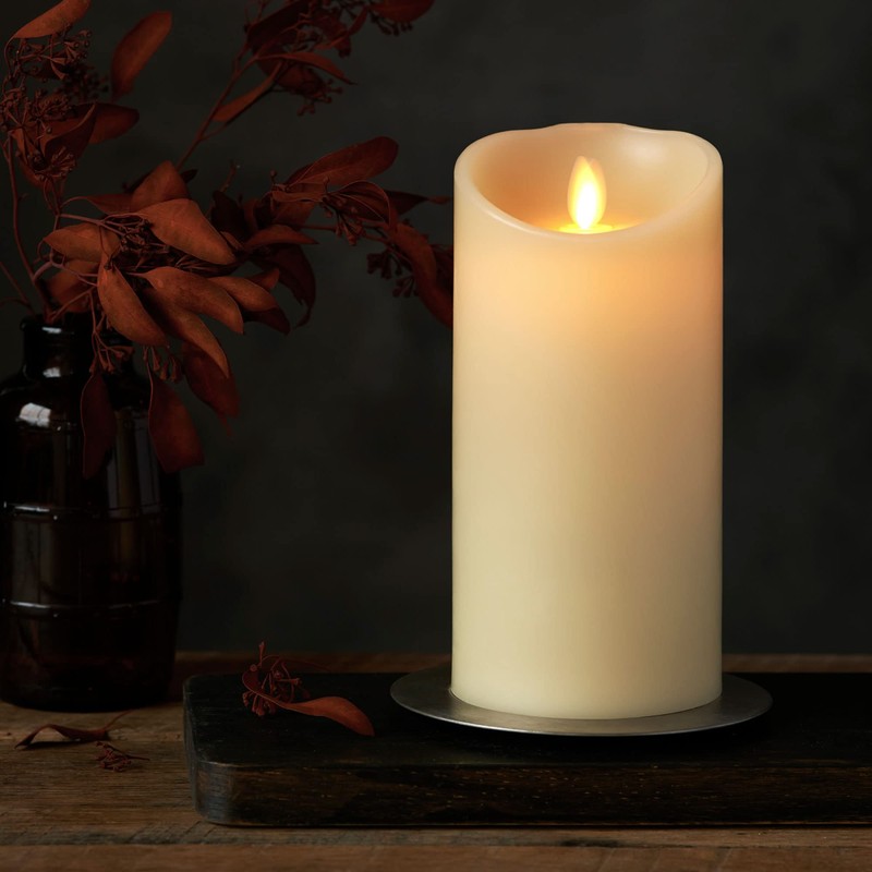 Luminara Flameless LED Candle, Moving Flame Pillar, Remote Ready, Timer,