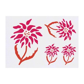 4 x 'Designer wild flower' Temporary Tattoos - Water Resistant, Skin-Safe, Non-Toxic Transfers, Mixed Sizes (TO00061460)