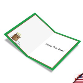 Holy Sh-t - Hilarious Religious Christmas Note Card with Envelope (4.63 x 6.75 Inch) - Funny Poop Angels, Heaven Happy Holidays Card for Xmas - Cartoon Joke Card, Stationery Notecard 1893